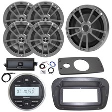 JBL Marine Radio, Spa Bezel,Adapter,ANT, Amp,Kit, Sub, 4x 6.5" 180W Gray Speaker
