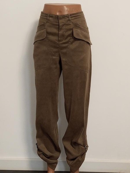 Women Joseph Trousers Khaki Polyester 36 / S / 44