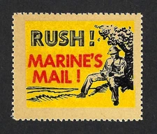Original 1942 Marine Corps Poster Stamp - Marine's Mail