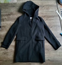 ZARA BASIC ❤️ Damen Mantel Wolle ungefüttert, schwarz Gr. 36