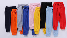 Unisex Kids Jogger Pants, Cotton, Elastic Waist, Drawstring Casual Sweatpants