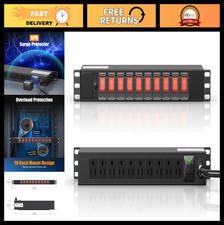 10 Outlet Rack Mount Power Strip - 1U PDU with Individual Switch Surge Protect