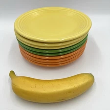 Fiesta Fiestaware Salad Plates LOT of 9 Original Three colors Vintage  7  1/4” 