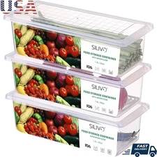 Produce Storage Containers Fridge Freshness Vegetable Keeper BPA Free Food Saver
