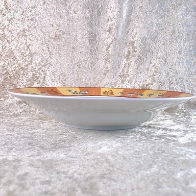 Hermes Porcelain Africa Orange Large Bowl Deep Plate Tableware