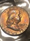 1963 franklin half dollar Rainbow Toned