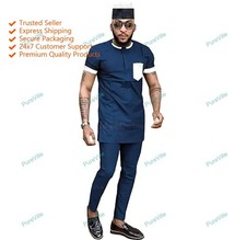 Mens Kurta Without Pajama Traditional New Fabric Soft Cotton Kurta Color Blue