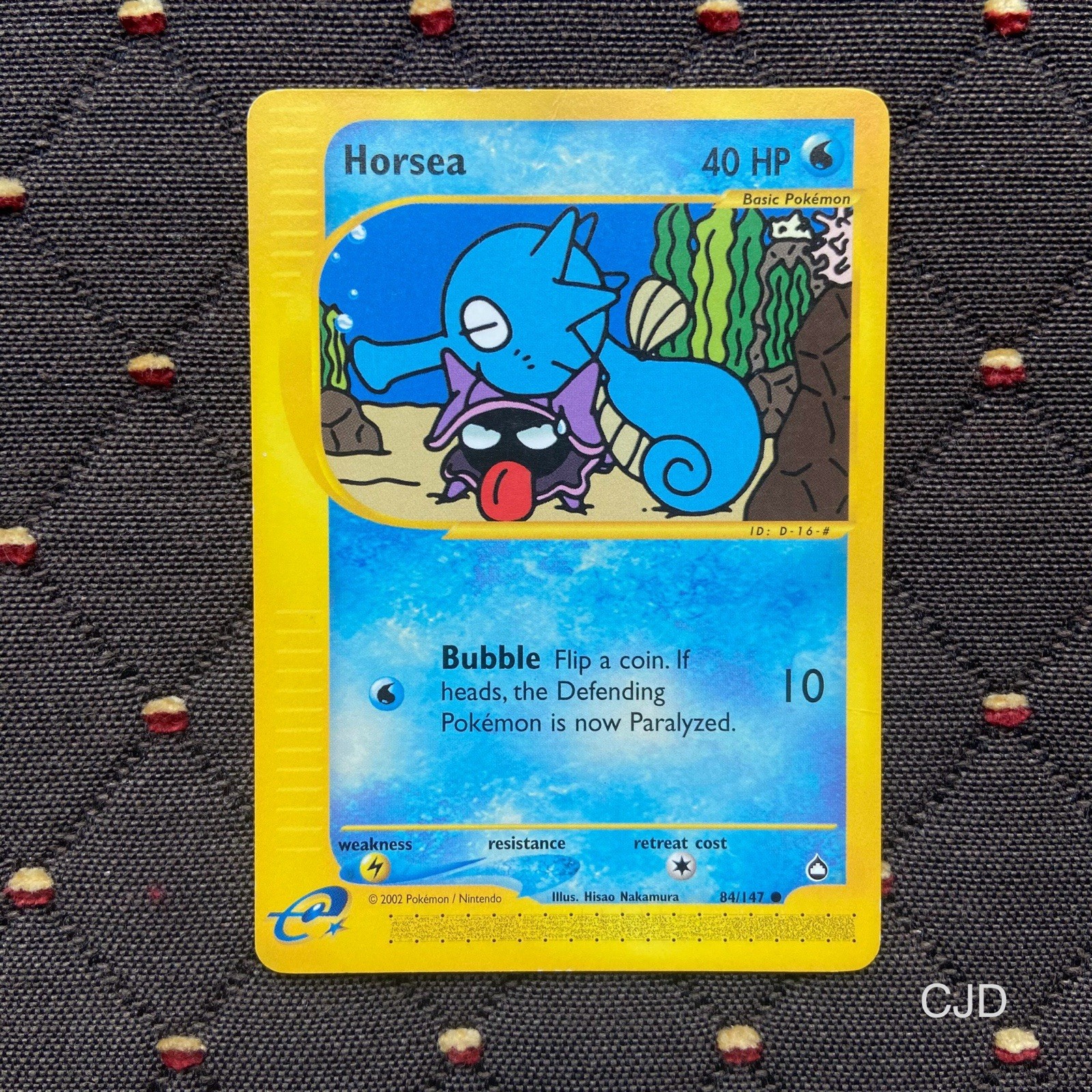 Horsea Aquapolis 84/147 e-Reader Pokemon TCG WotC | Hisao Nakamura | HP/DAMAGED