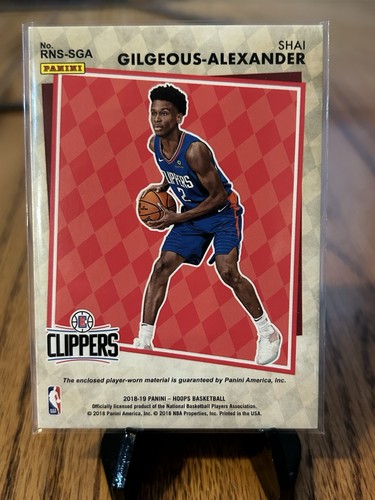 Shai Gilgeous-Alexander, 2018 Hoops, Rise N Shine, #RNS-SGA Rookie, Blue Relic - Picture 2 of 2