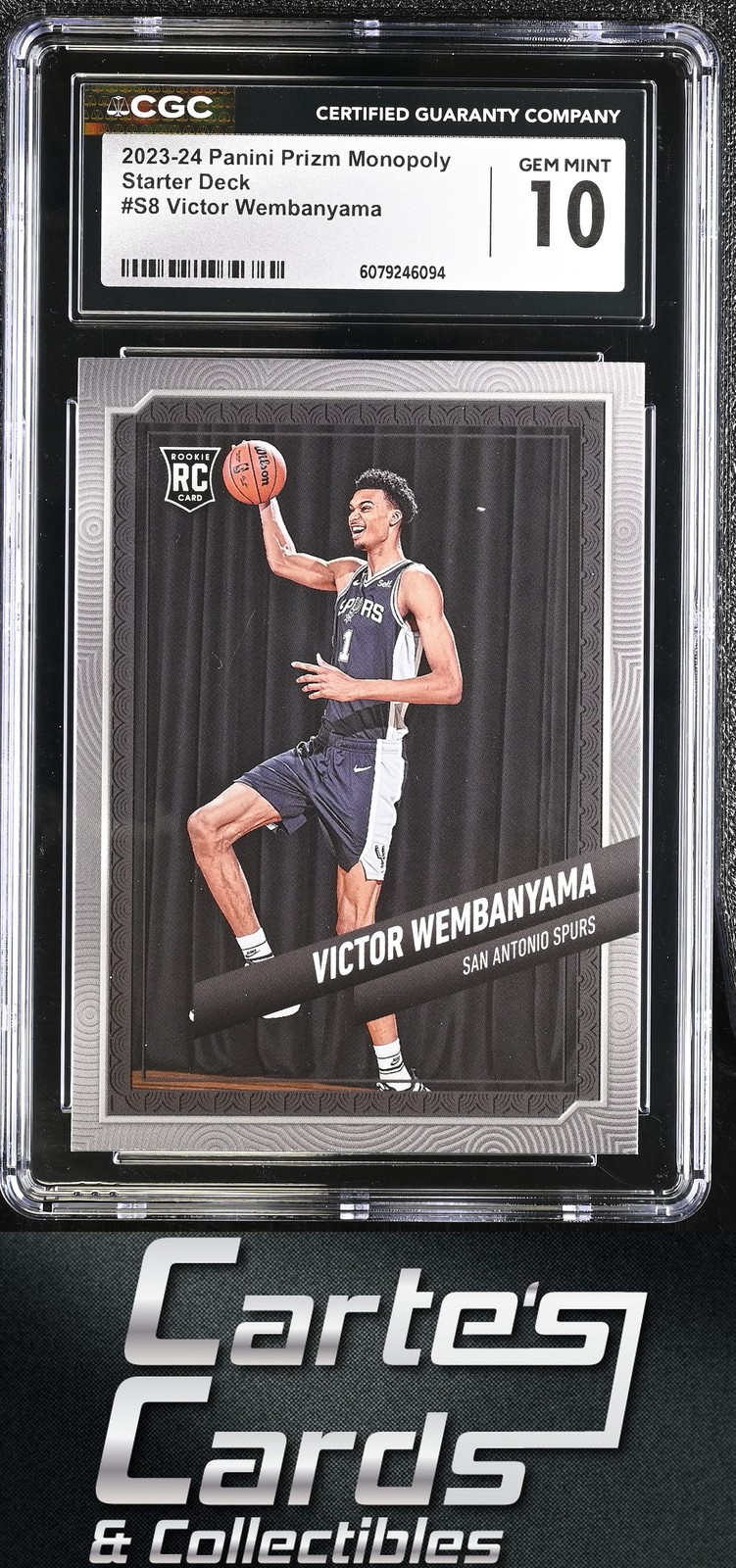 Victor Wembanyama 2023-24 Panini Prizm Monopoly #S8 Starter Deck RC CGC 10
