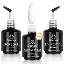 Beetles 3Pcs 0.17 Fl Oz Pack of 3 , 0-0-3 Pcs 15ml top base coat color gel