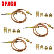 3PACK 24" Thermocouple For Robertshaw 1980-024 Snap Fit Universal (51-1453)