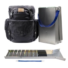 ASR Outdoor 50" Aluminum Folding Sluice Box Gold Prospecting Backpack Kit Black