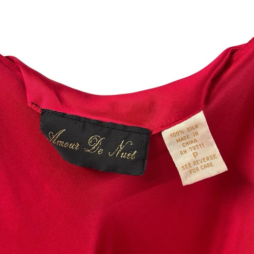 Rotes 100% Seide Schlupfkleid P Amour De Nuit - Bild 5 von 8