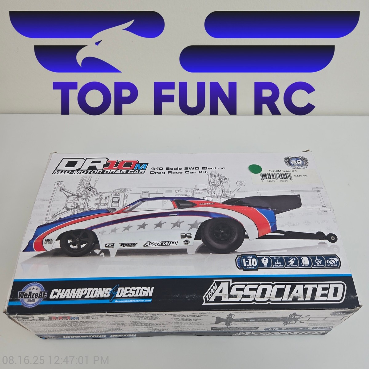 Team Associated DR10M Team Kit 1/10 Scale 2WD Mid-Motor Drag Car