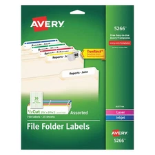 AVERY 5NHL7 PK 10 Laser/Inkjet Label,2/3" H,3-7/16" W,PK25 5NHL7
