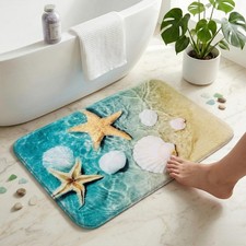WODEJIA Bathroom Anti-Slip Foam Carpet,Durable Flannel Mat 3D Print Rug Living