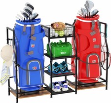 Golf Bag Storage Organizer for Garage Organization Stand Spacious Golf Rack