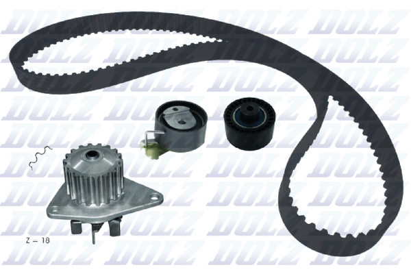 Dolz Wasserpumpe + Zahnriemensatz KD186 FüR Peugeot 206 2A 1007 307 Break 3E 207-image
