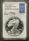 2021-S $1 SILVER AMERICAN EAGLE NGC PF70 T-2 signed MOY : 08369