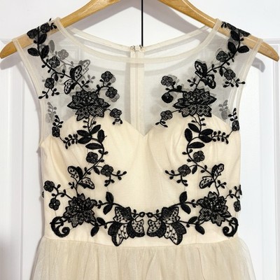 Prom Formal Dress Chi Chi Sansa  Black Lace Cream Whimsigoth Sz Petite 4 US NWT