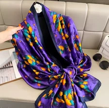 Scarf Elegant, Large, Soft,Floral Colorfull, Long Shawl Neckerchief 180x90cm