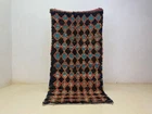 Moroccan Rug Handmade Boucherouite 3'9x7'8 ft Vintage Berber Unique Tribal Rug