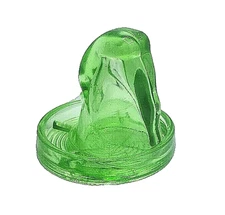 McKee Style Green Art Glass Vintage Like Key Lime  Bottoms Up Cup & Coaster