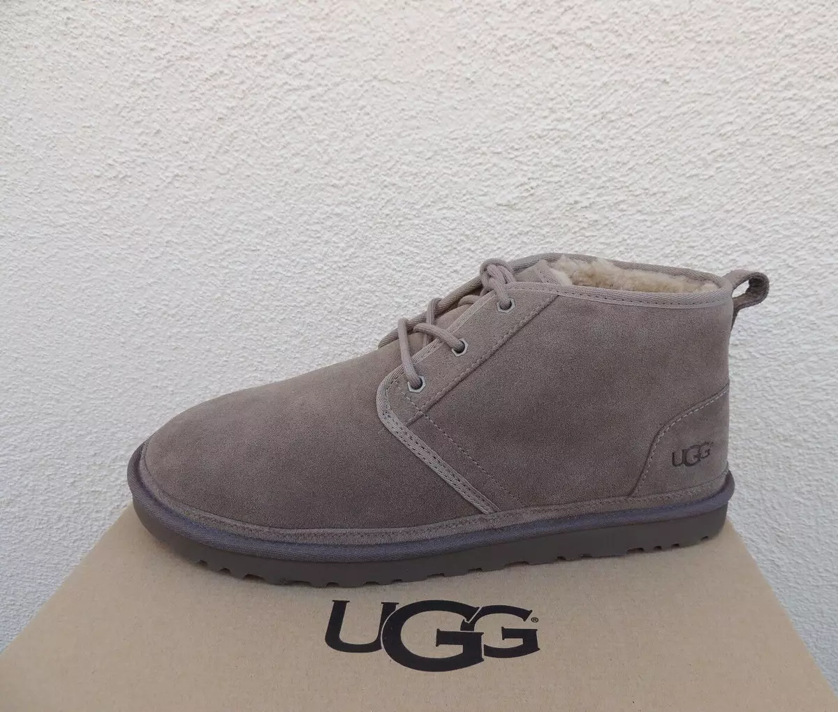UGG NEUMEL DARK FAWN SUEDE WOOL WINTER ANKLE BOOTS MEN US 11 EUR 44.5 NIB
