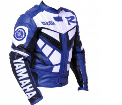 Blau Manner Motorrad Lederjacke Biker Lederjacke Leder