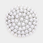 Pearl Brooch Pin 3" Round Pave Rhinestone Crystals Brooches 4 Colors 6691