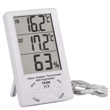 LCD Digital Desktop Thermometer Hygrometer Temperature Humidity Meter Probe