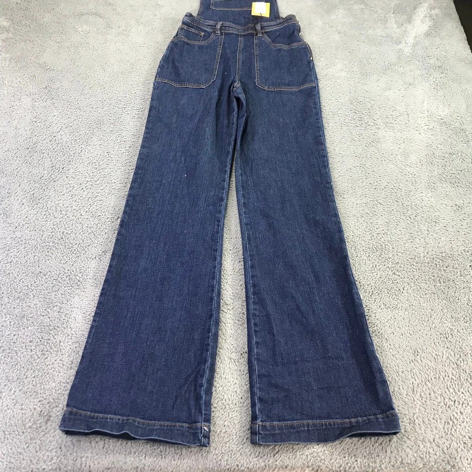 Macacão feminino LF Markey 2 ajustado flare Dungaree azul estilo anos 70 jeans geral - Imagem 3 de 4