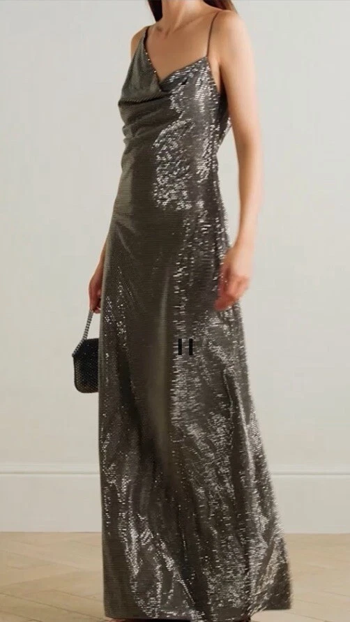 Stella McCartney — $5,200 2023 Stella McCartney Hotfix Crystal Long Maxi Gown Dress US 2 / IT 38