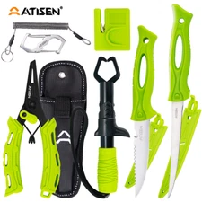 Outdoor equipment, fillet knife, fishing tools, green, essential for beginners