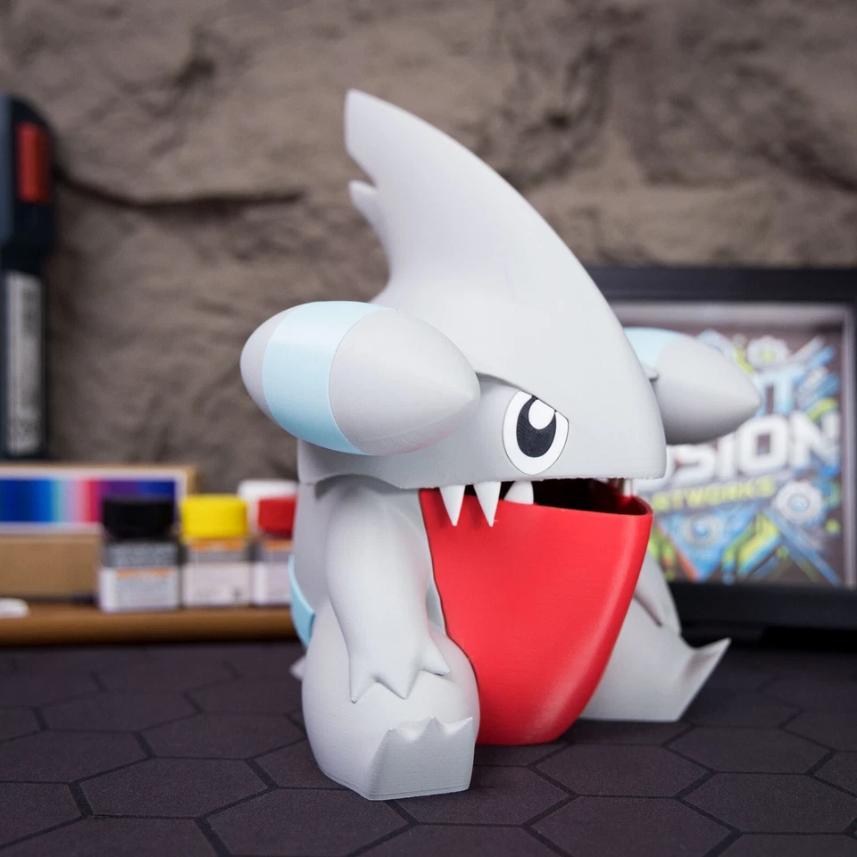 Gible Storage Box 3D Printed Desktop Organizer for Office Supplies Stationery - Image 3 of 4