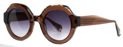 GIGI STUDIOS Maddie 6706/9 Brown Womens Round Gradient Sunglasses 49-24-140 A