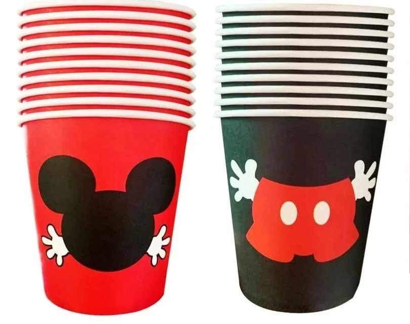 104 Pc Mickey Themed Mouse Birthday Party Supplies Tableware Plates Cups Napkins - Imagem 4 de 4