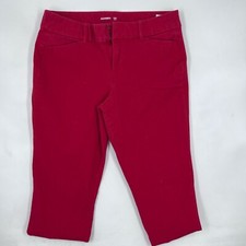 Old Navy Womens Pixie Pants Size 2 Red Cotton Blend Stretch Slim Ankle Leg