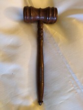 Vintage Wooden Gavel Wood Judge Auctioneer Mallet 10'' Meeting Hammer