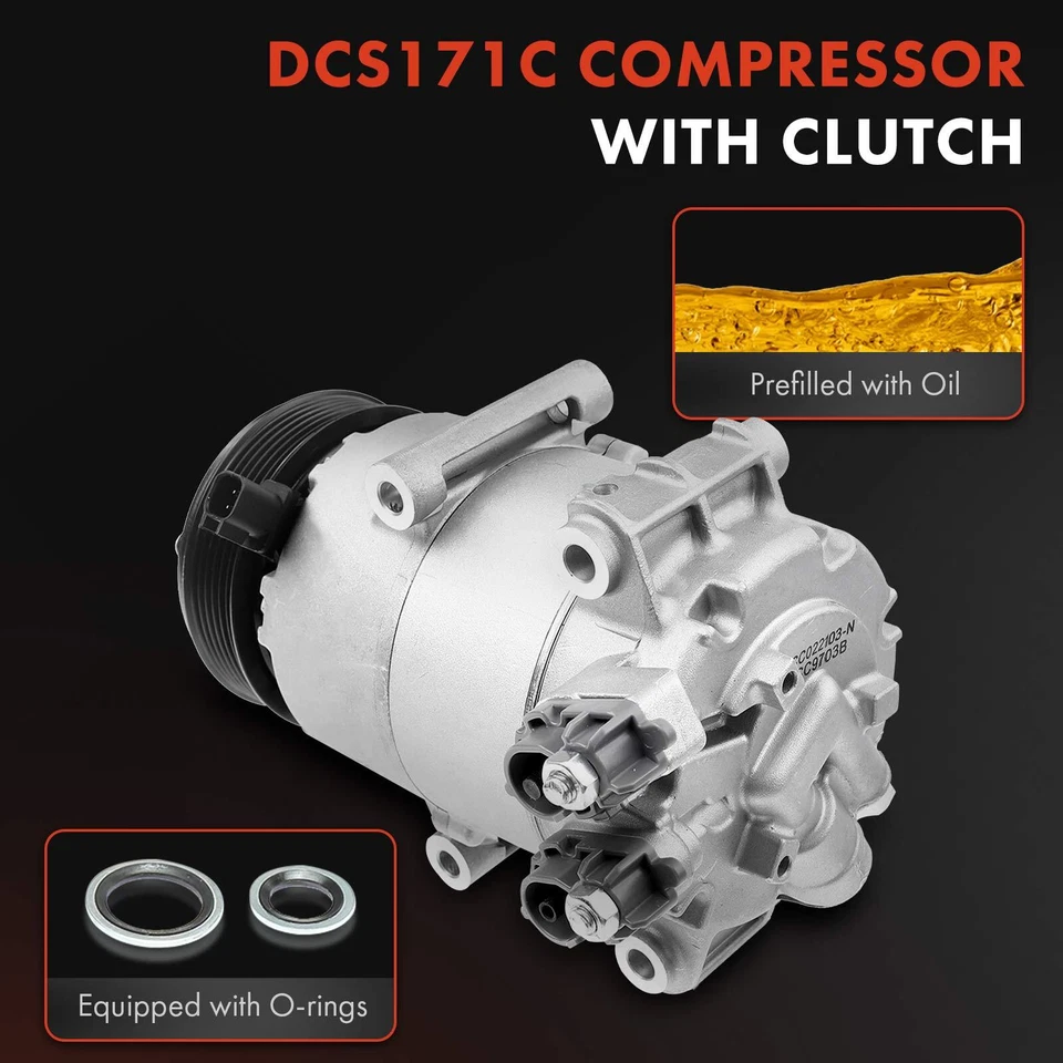 Compresor de aire acondicionado con embrague para Chevrolet Malibu Pontiac G6 Saturn Aura 2007-2009 Foto 3 de 4