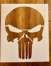 Punisher Skull Reusable Laser Cut 10 Mil Mylar Stencil Painting Art Supplies