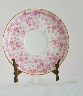 C1888 Royal Worcester 'Pink Ivy' Saucer Only Demitasse/Espresso
