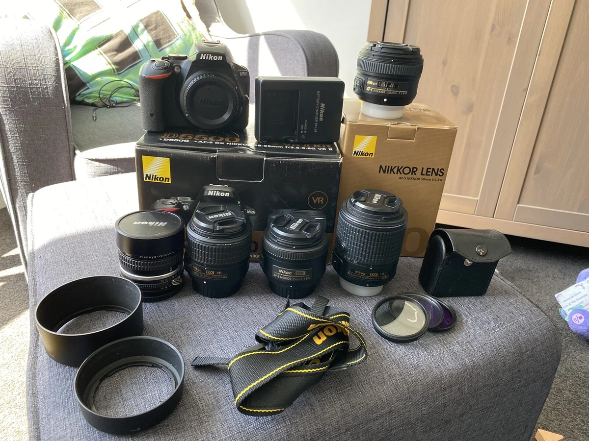 Nikon d5500 black 5 lenses and accessories. Great condition