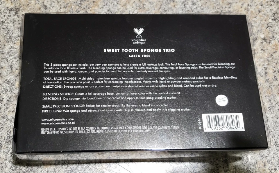 ELF Cosmetics Set de 3 Esponjas de Maquillaje Total Rostro, Mezcla y Precisión NUEVO Foto 2 de 2