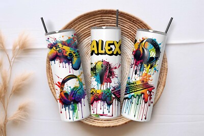 Personalisierter Gamer Edelstahl Becher Becher Mehrwegbecher Gamer, GESCHENK Becher