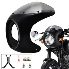 7" Parabrezza Moto Faro Cupolino Anteriore Carenatura per Harley Cafe Racer IT