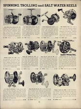 1950 PAPER AD Airex Bache Brown Spinning Fishing Reel Pflueger Trolling Fly Rod