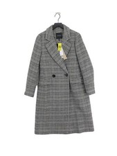 Forever New Women's Coat Uk 10 Grey Polyester With Elastane, Viscose Overcoat