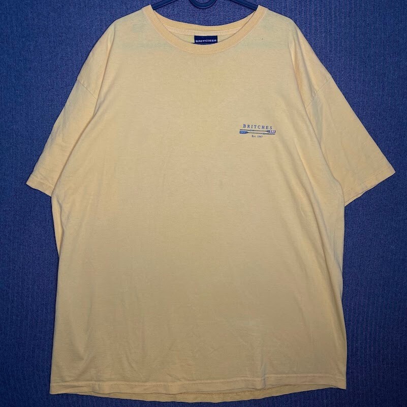FILA Britches Tshirt Uomo 3XL Giallo Stampa Grafica Remi Natura Pesca Casual